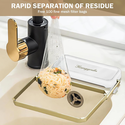 Meshmate Waste Rack, Mesh Waste Rack for Sink, Suction Cup Sink Strainer with 100PCS Filter Mesh Bags, Collapsible Meshmate Waste Rack Sink
