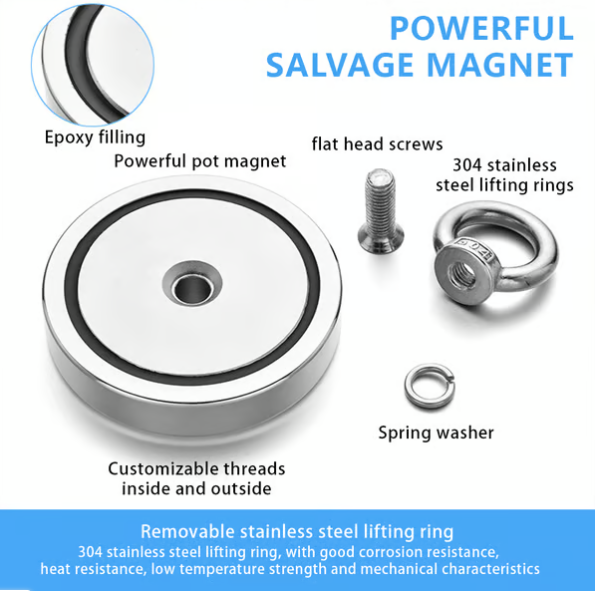 Fishing Magnet: 260LBS Super Strong Neodymium Magnet for Epic Treasure Hunting 🧲