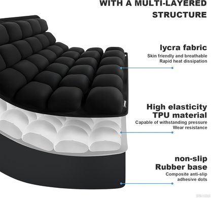 Travel Seat Cushion – Portable Inflatable 3D Air Cell Seat Cushion for Long Flights, Car, Office, Wheelchair, Ergonomic Design for Tailbone Relief & Compact Support