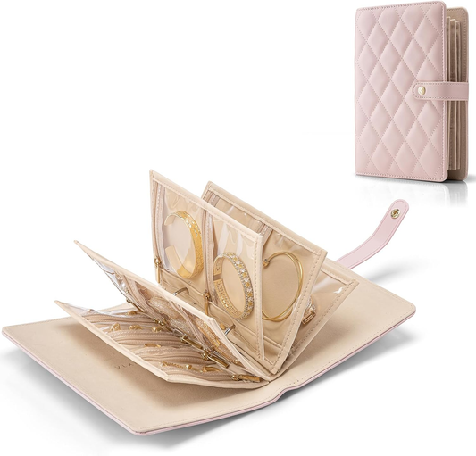 Portable Jewelry Organizer Box with Multiple Compartments, Necklace Hooks, and Closure - Ideal for Travel and Storage, Jewelry Box