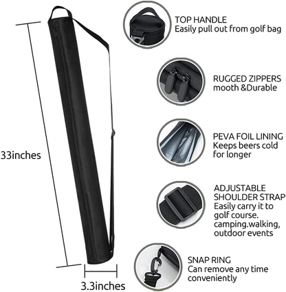Golf Beer Sleeve for Golf Bag,7-Can Beer Insulated Cooler Sleeve,Keeps Canned Beverages Cold While On The Golf Course - Stores Up to 7 Cans Discreetly in Your Golf Bag - for Gifts